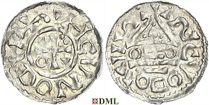 Денарий, Германия, Бавария, Heinrich II (1002-1024), м.д. Salzburg, монетарий OZO, Hahn 1976, 89a5