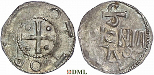 Денарий, Германия, Нижняя Лотарингия, Otto III (983-1002), м.д. Koln, Dbg. 331