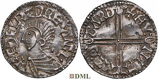 Денарий, Англия, Æthelred II (978-1016), м.д. Barnstaple, монетарий Huniga, North 774