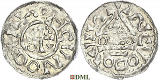 Денарий, Германия, Бавария, Heinrich II (1002-1024), м.д. Salzburg, монетарий OZO, Hahn 1976, 89a5