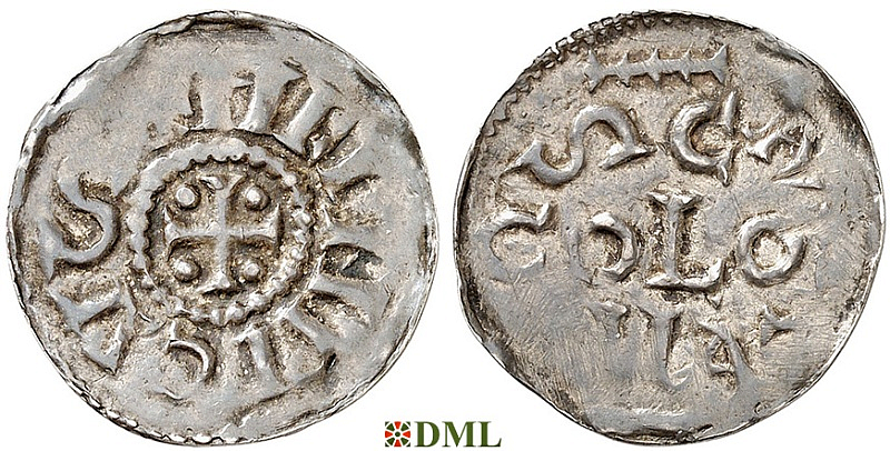 Денарий, Германия, Нижняя Лотарингия, Heinrich II (1014-1024), м.д. Koln