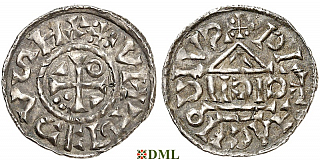 Денарий, Германия, Бавария, Heinrich II (1002-1024), м.д. Regensburg, монетарий CICII, Hahn 1976, 27b1.1