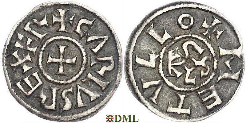 Денье, Каролинги, Charles II (823-877), м.д. Melle