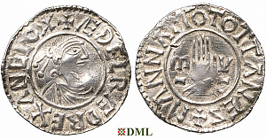 Денарий, Англия, Æthelred II (978-1016), м.д. Totnes, монетарий Manna, North -