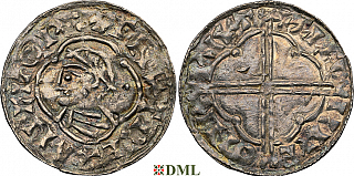 Денарий, Англия, Cnut (1016-1035), м.д. Bruton, монетарий Ælfwine, North 781