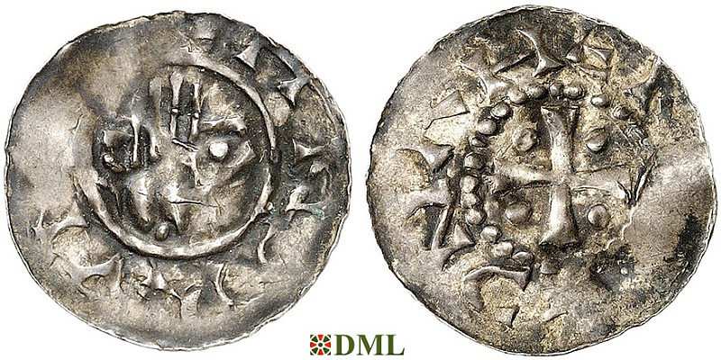 Денарий, Германия, Саксония, Bernard II (1011-1059), м.д. Luneburg, Dbg. 590