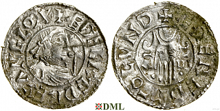 Денарий, Англия, Æthelred II (978-1016), м.д. London, монетарий Æthelræd, North 768