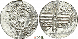 Денарий, Германия, Нижняя Лотарингия, Gf. Hermann (1020-1051), м.д. Emden, Dbg. 772