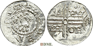 Денарий, Германия, Нижняя Лотарингия, Gf. Hermann (1020-1051), м.д. Emden, Dbg. 772