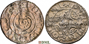 Денарий, Дания, Knut (1018-1035), м.д. Lund, Hbg. 20