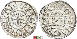 Денарий, Германия, Бавария, Heinrich II (1002-1024), м.д. Regensburg, монетарий NИN, Hahn 1976, 27j3