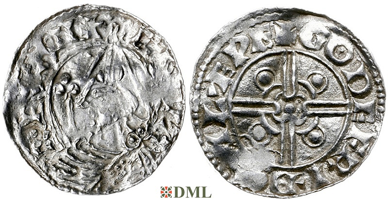 Денарий, Англия, Cnut (1016-1035), м.д. Lewes, монетарий Godfrith, North 787
