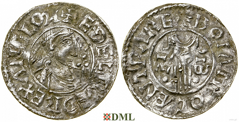 Денарий, Англия, Æthelred II (978-1016), м.д. Canterbury, монетарий Boga, North 768