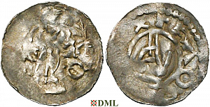 Денарий, Германия, Швабия, Werner II (1065-1077), м.д. Strassburg, Dbg. -