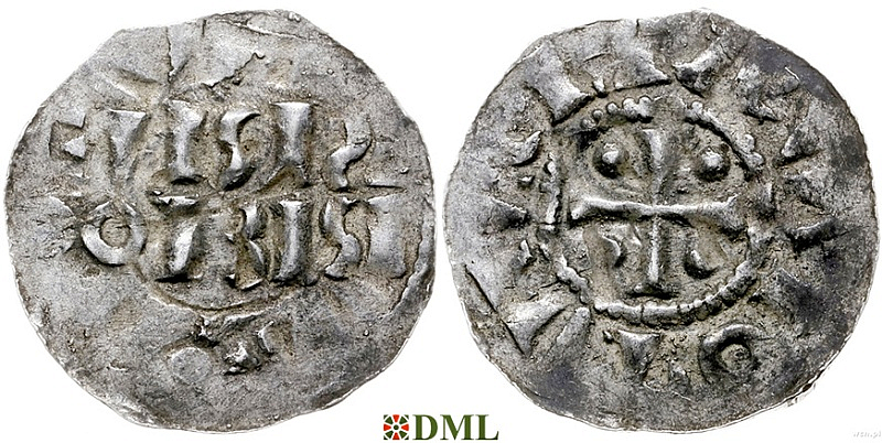 Денарий, Германия, Нижняя Лотарингия, Wichmann III (994-1016), unknown mints, Ilisch 2000, 20.2