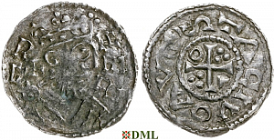 Денарий, Германия, Швабия, Heinrich II (1002-1024), м.д. Augsburg, Hahn 1976, 145.3