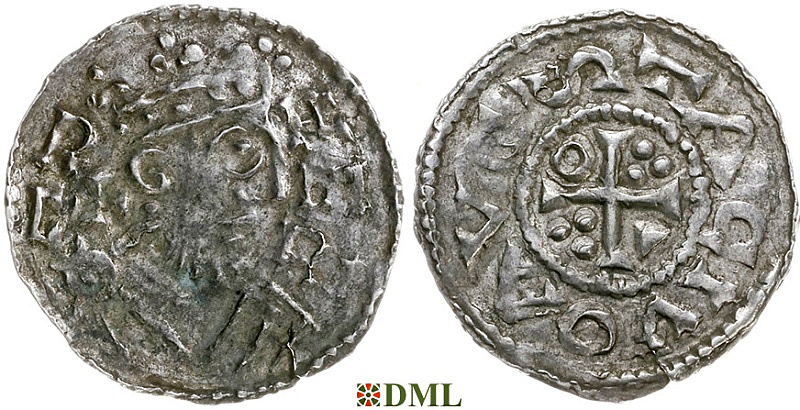 Денарий, Германия, Швабия, Heinrich II (1002-1024), м.д. Augsburg, Hahn 1976, 145.3