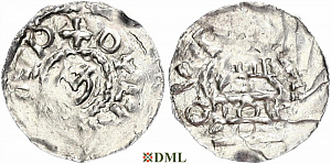 Денарий, Германия, Швабия, Ulrich I (1002-1026), м.д. Chur, Dbg. 984