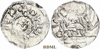 Денарий, Германия, Швабия, Ulrich I (1002-1026), м.д. Chur, Dbg. 984