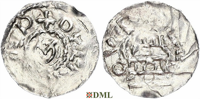 Денарий, Германия, Швабия, Ulrich I (1002-1026), м.д. Chur, Dbg. 984
