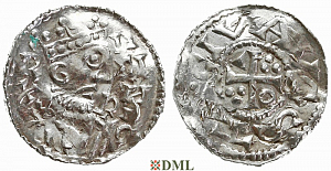 Денарий, Германия, Швабия, Heinrich II (1002-1024), м.д. Augsburg, Hahn 1976, 145.24