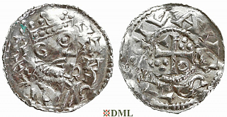 Денарий, Германия, Швабия, Heinrich II (1002-1024), м.д. Augsburg, Hahn 1976, 145.24
