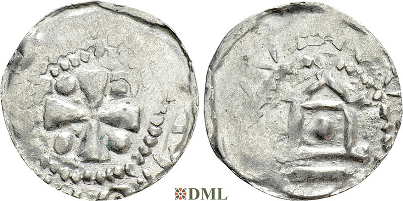 Денарий, Германия, Франкония, Heinrich II (1002-1024), м.д. Worms, Dbg. 844