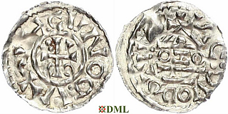 Денарий, Германия, Бавария, Heinrich II (1002-1024), м.д. Salzburg, монетарий OZO, Hahn 1976, 89a5