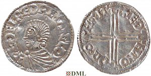 Денарий, Англия, Æthelred II (978-1016), м.д Northampton, монетарий Æthelnoth, North 774