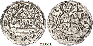 Денарий, Германия, Бавария, Heinrich IV (995-1002), м.д. Regensburg, монетарий WICI, Hahn 1976, 25e1