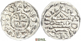 Денарий, Германия, Бавария, Heinrich II (1002-1024), м.д. Salzburg, монетарий OZO, Hahn 1976, 89a5