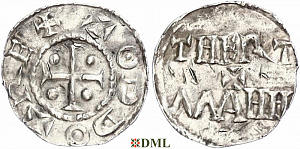 Денарий, Германия, Саксония, Otto III (983-1002), м.д. Dortmund, Dbg. 743