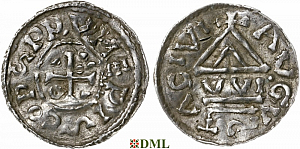 Денарий, Германия, Швабия, Bruno (1006-1029), м.д. Augsburg, монетарий WI, Hahn 1976, 142a2