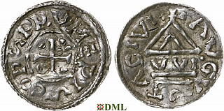 Денарий, Германия, Швабия, Bruno (1006-1029), м.д. Augsburg, монетарий WI, Hahn 1976, 142a2