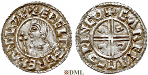 Денарий, Англия, Æthelred II (978-1016), м.д. Lincoln, монетарий Garfin, North 770