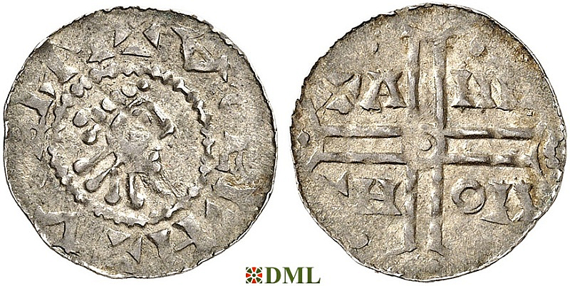 Денарий, Германия, Нижняя Лотарингия, Hermann (1020-1051), м.д. Emden, Dbg. 773