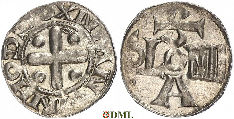 Денарий, Германия, Саксония, Anonymous bishop, м.д. Soest, Dbg. 
