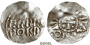 Денарий, Германия, Нижняя Лотарингия, Gf. Wichmann III (994-1016), unknown mints, Ilisch 2000, 20.2