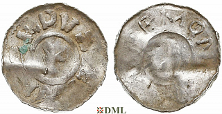 Денарий, Германия, Саксония, Hg. Bernard II (1011-1059), м.д. Luneburg, Dbg 587