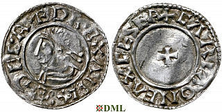 Денарий, Англия, Æthelred II (978-1016), м.д. Exeter, монетарий Carla, North 777