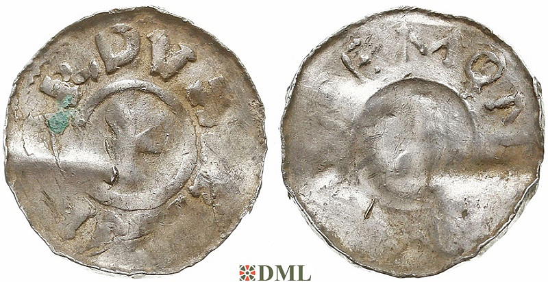 Денарий, Германия, Саксония, Hg. Bernard II (1011-1059), м.д. Luneburg, Dbg 587