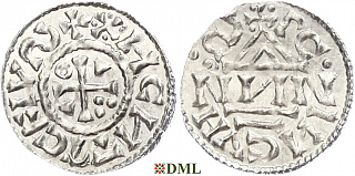 Денарий, Германия, Бавария, Heinrich II (1002-1024), м.д. Regensburg, монетарий NИN, Hahn 1976, 27j3