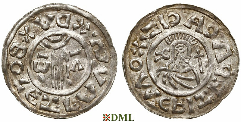 Денарий, Чехия, Boleslav II (972/973-999), м.д. Prague, монетарий Omeriz, Šmerda 1996, 31b