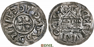 Денарий, Чехия, Богемия, Jaromir (1003-1034), м.д. Prague,  Šmerda 1996, 102c