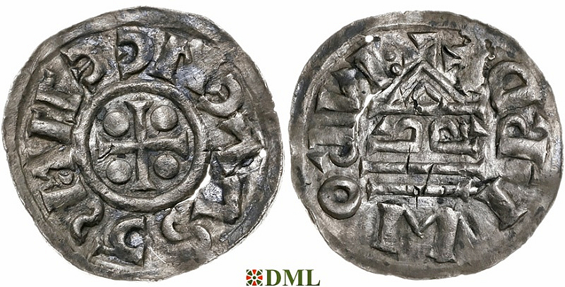 Денарий, Чехия, Богемия, Jaromir (1003-1034), м.д. Prague,  Šmerda 1996, 102c