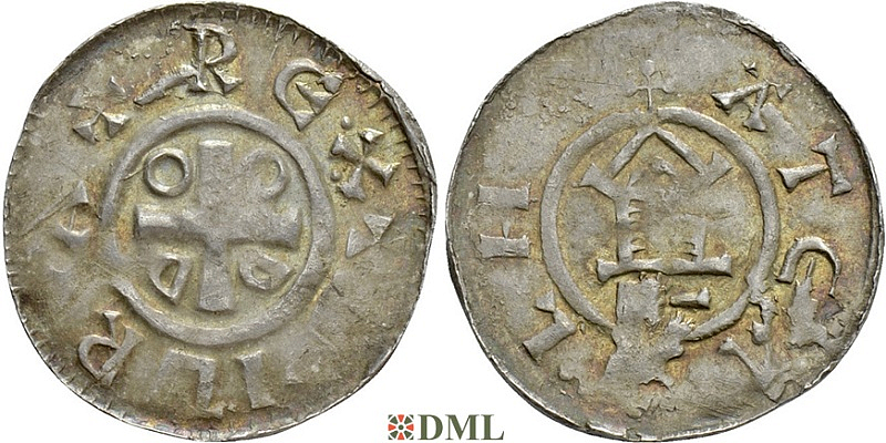 Денарий, Германия, Саксония, Нижняя Саксония , Otto III (983-1002), м.д. Goslar, type OAP