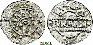 Денарий, Германия, Нижняя Лотарингия, Bruno III (1050-1057), м.д. Dokkum, Ilisch 2000, 21.19