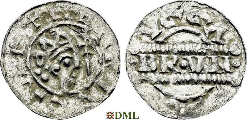 Денарий, Германия, Нижняя Лотарингия, Bruno III (1050-1057), м.д. Dokkum, Ilisch 2000, 21.19