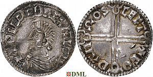 Денарий, Англия, Æthelred II (978-1016), м.д. Shaftesbury, монетарий Goda, North 770