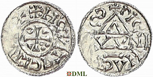 Денарий, Германия, Бавария, Heinrich II (1002-1024), м.д. Regensburg, монетарий OWNI, Hahn 1976, 27j2